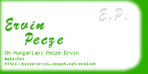 ervin pecze business card